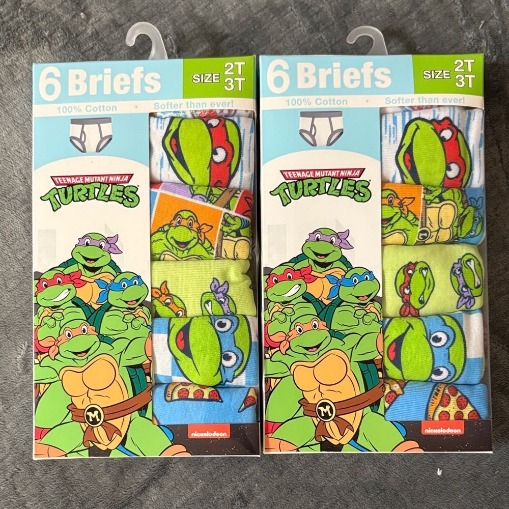 NWT 2 Boxes Nickelodeon Teenage Mutant Ninja Turtles Kids Briefs Size 2T-3T